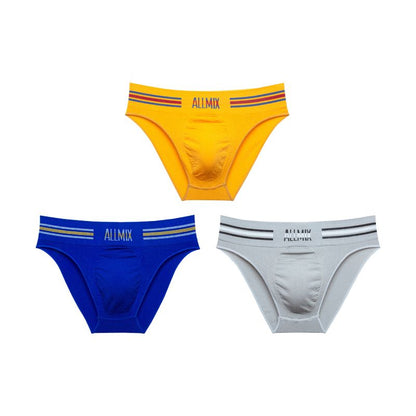 Men's Sexy Colorful Stripe Letter Seamless Low Waist Briefs