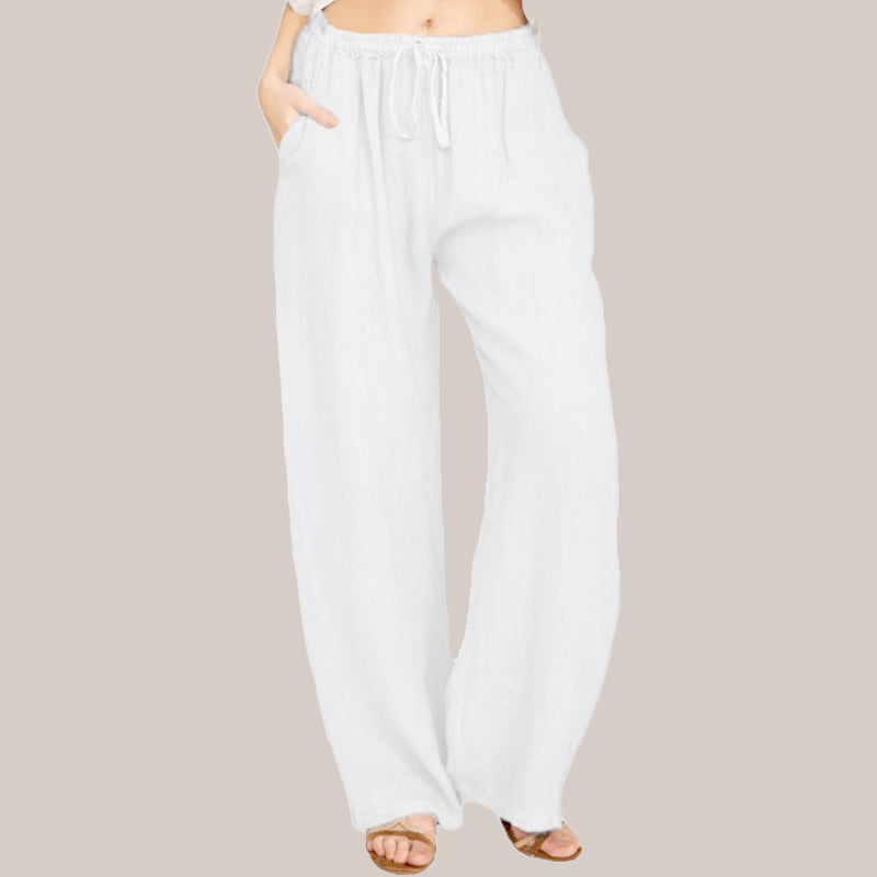 🔥Hot Sale🔥Women's  Cotton Linen casual wide-leg pants