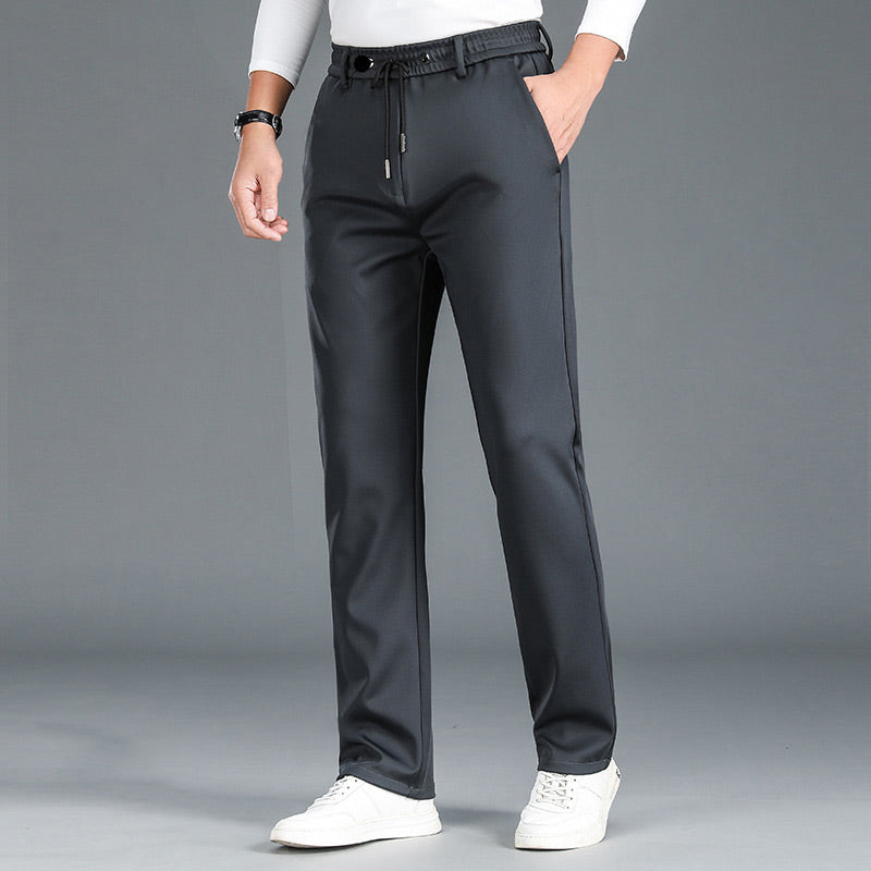 Men’s Stretch Ice Silk Casual Straight-leg Pants