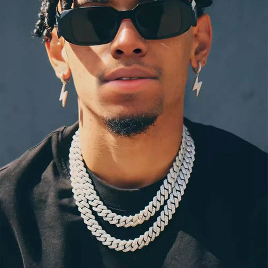 Zirconia Diamond-Cuban Link Necklace