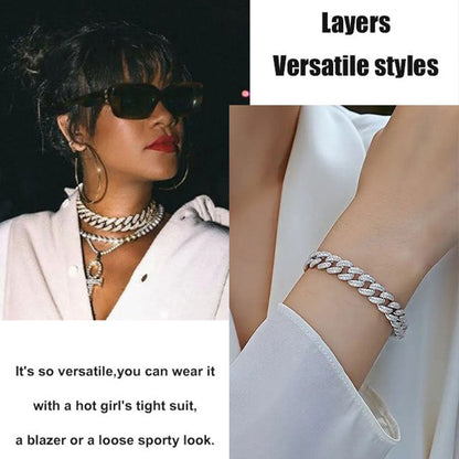 Zirconia Diamond-Cuban Link Necklace