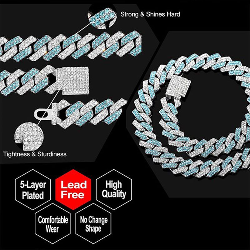 Zirconia Diamond-Cuban Link Necklace