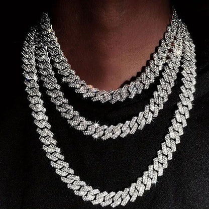 Zirconia Diamond-Cuban Link Necklace