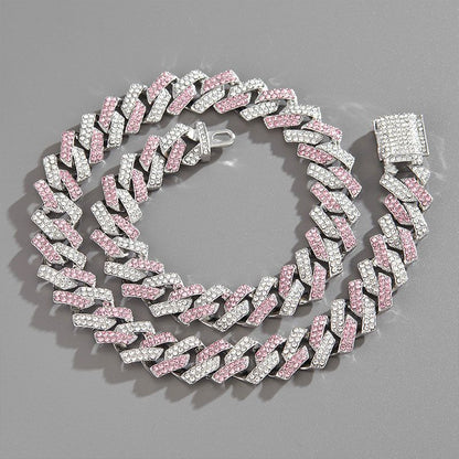 Zirconia Diamond-Cuban Link Necklace