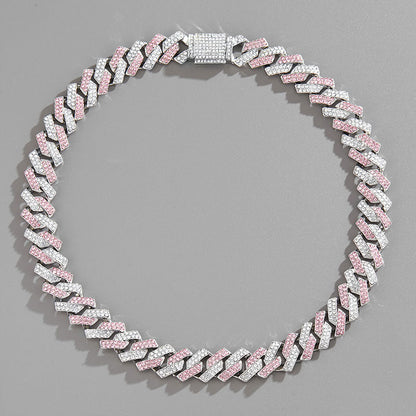 Zirconia Diamond-Cuban Link Necklace