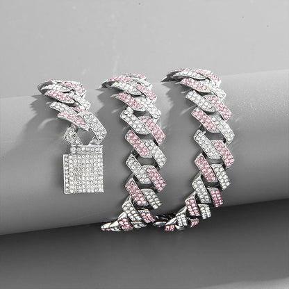 Zirconia Diamond-Cuban Link Necklace
