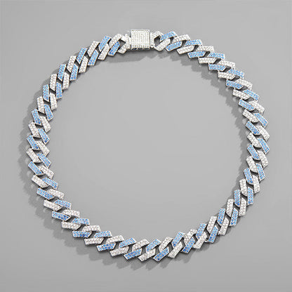 Zirconia Diamond-Cuban Link Necklace