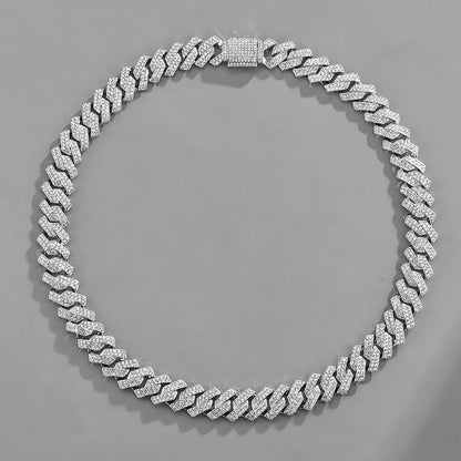 Zirconia Diamond-Cuban Link Necklace