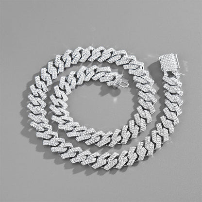 Zirconia Diamond-Cuban Link Necklace