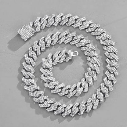 Zirconia Diamond-Cuban Link Necklace