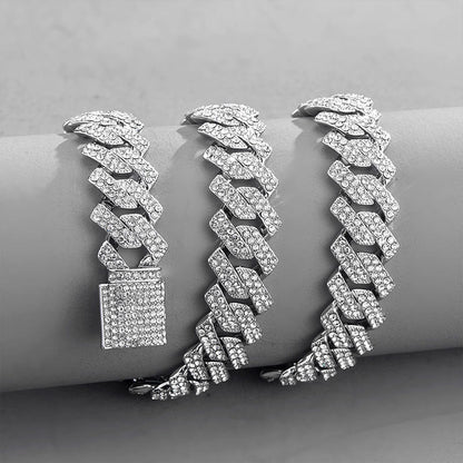 Zirconia Diamond-Cuban Link Necklace