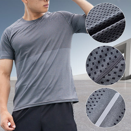 Men's Round Neck Quick-Dry Sports Short Sleeve Top