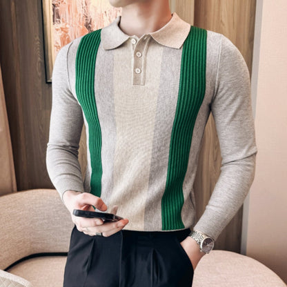 Men’s Lapel Button Front Contrast Color Tops
