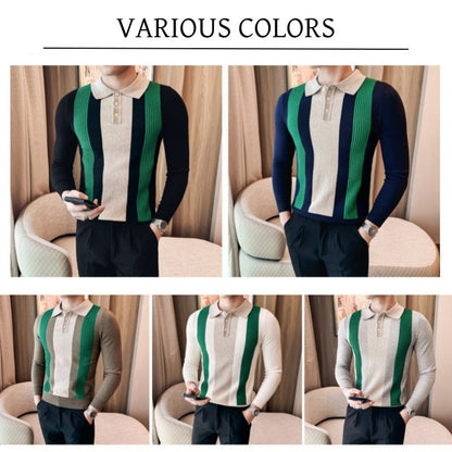Men’s Lapel Button Front Contrast Color Tops