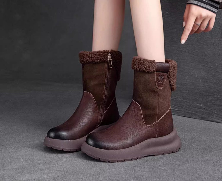 ✨Women's Trendy Zip-up Thick Lined Ankle Boots✨
