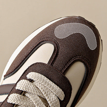 Warm PU Leather Sneakers with Thick Sole