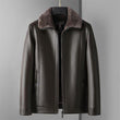 Men's Warm Faux Leather Plush Lapels Jacket