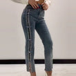 🔥2025 HOT SALE👖Women's Jeans With Shiny Rhinestones And Chic Slit✨