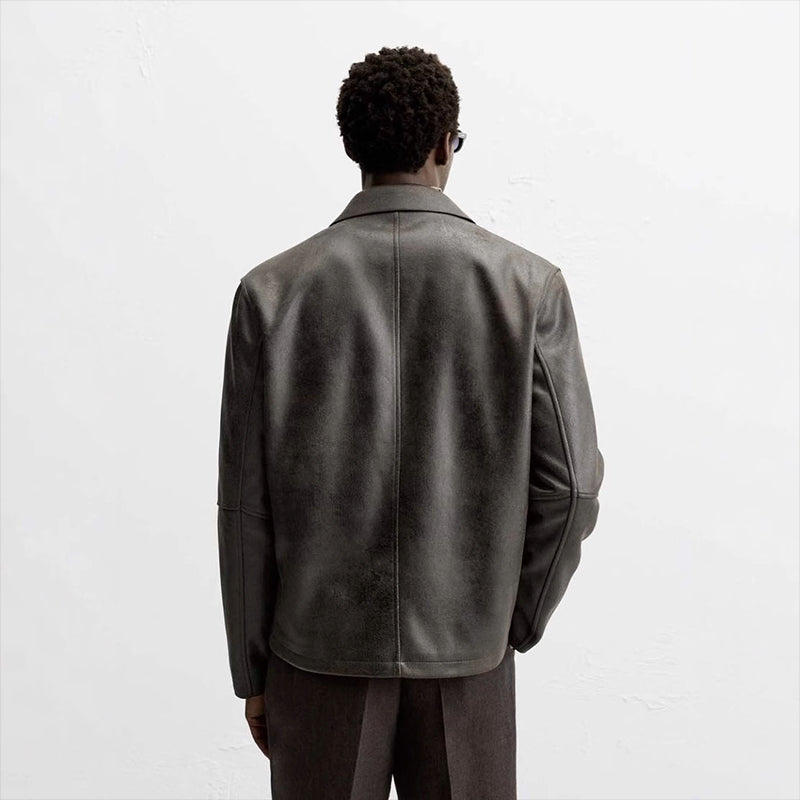 🧥2025 Vintage🔥Men's Vintage Lapel Leather Jacket🔥💥