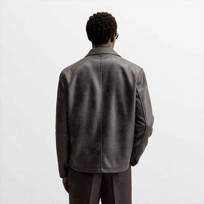 🧥2025 Vintage🔥Men's Vintage Lapel Leather Jacket🔥💥