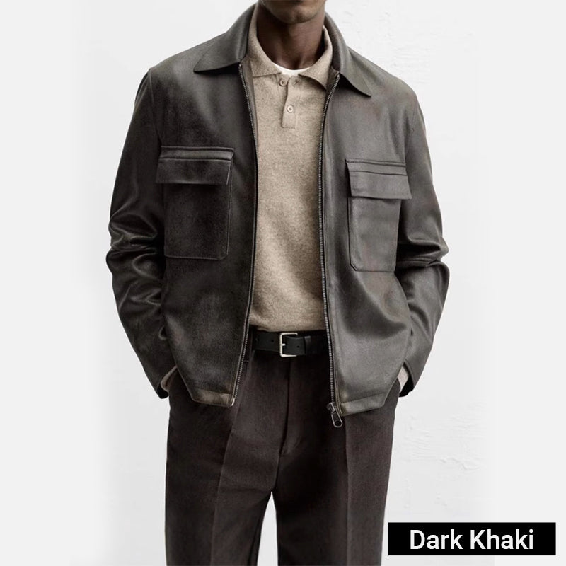 🧥2025 Vintage🔥Men's Vintage Lapel Leather Jacket🔥💥