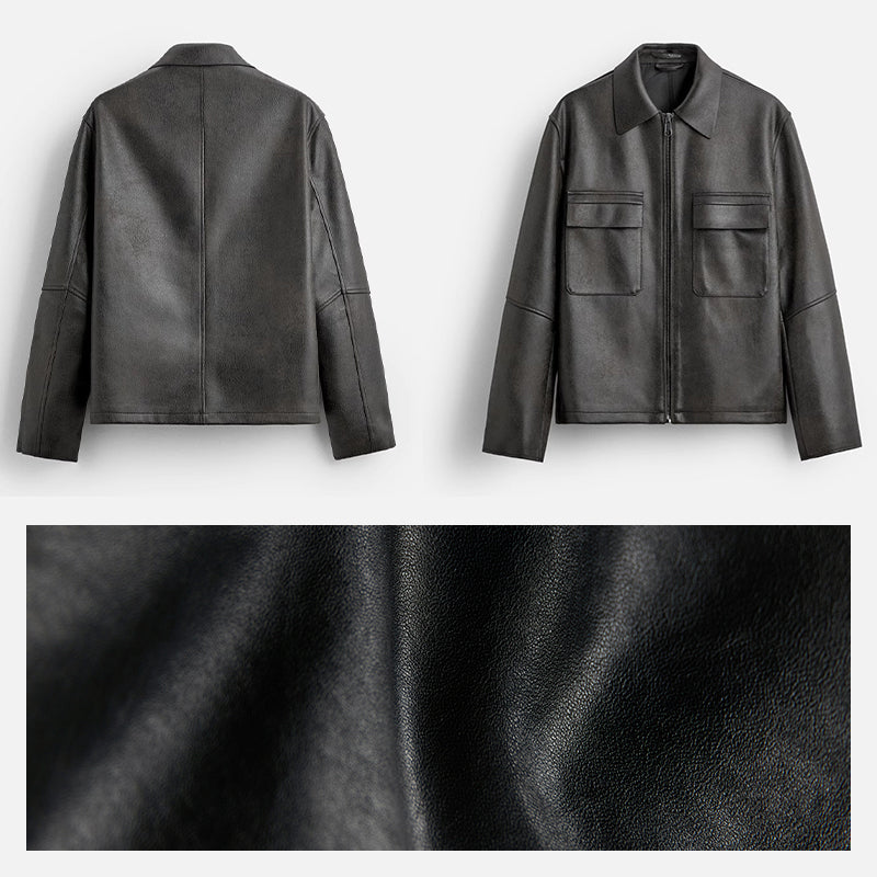 🧥2025 Vintage🔥Men's Vintage Lapel Leather Jacket🔥💥
