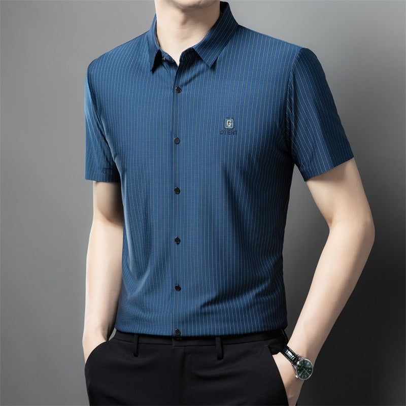 🎉🎊Men's Short Sleeve Striped Button-Down Shirt🎉🎊🌟