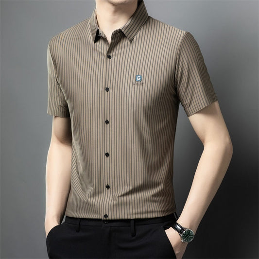 🎉🎊Men's Short Sleeve Striped Button-Down Shirt🎉🎊🌟