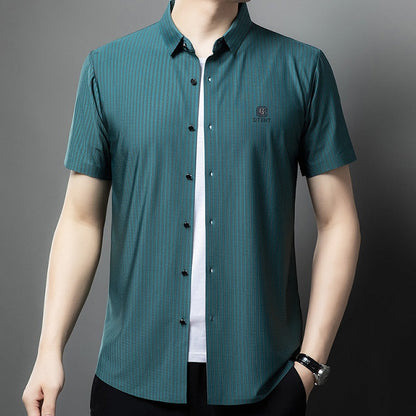 🎉🎊Men's Short Sleeve Striped Button-Down Shirt🎉🎊🌟