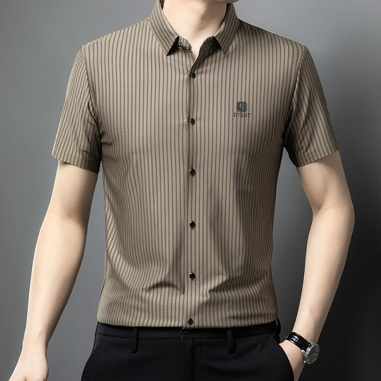 🎉🎊Men's Short Sleeve Striped Button-Down Shirt🎉🎊🌟