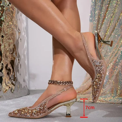 Women's Pointed Closed Toe Slingback Heels