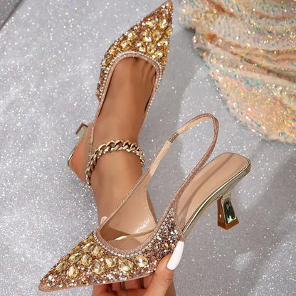Women's Pointed Closed Toe Slingback Heels