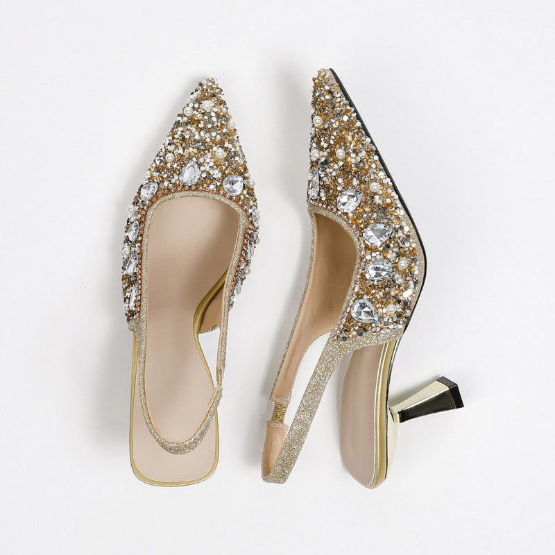 Women's Pointed Closed Toe Slingback Heels
