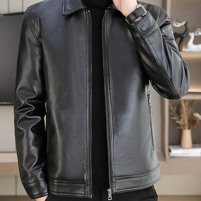 ✈️Free shipping✈️Men's Fashion Casual High Quality Imitation Leather Jacket