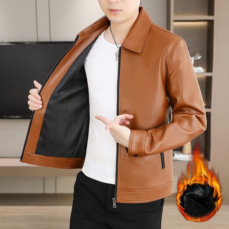 ✈️Free shipping✈️Men's Fashion Casual High Quality Imitation Leather Jacket