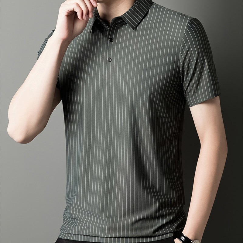 Men's Loose Striped Short Sleeve Top