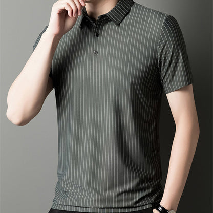 Men's Loose Striped Short Sleeve Top