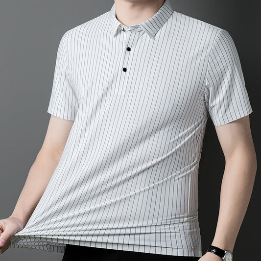 Men's Loose Striped Short Sleeve Top