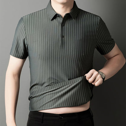 Men's Loose Striped Short Sleeve Top