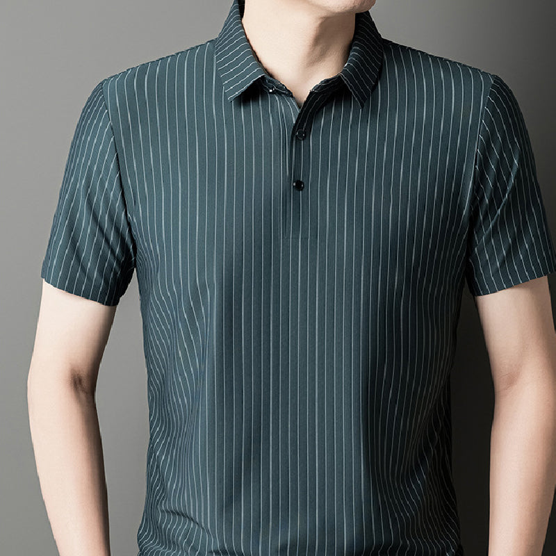 Men's Loose Striped Short Sleeve Top