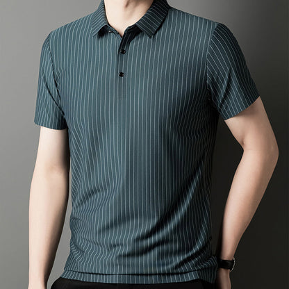 Men's Loose Striped Short Sleeve Top