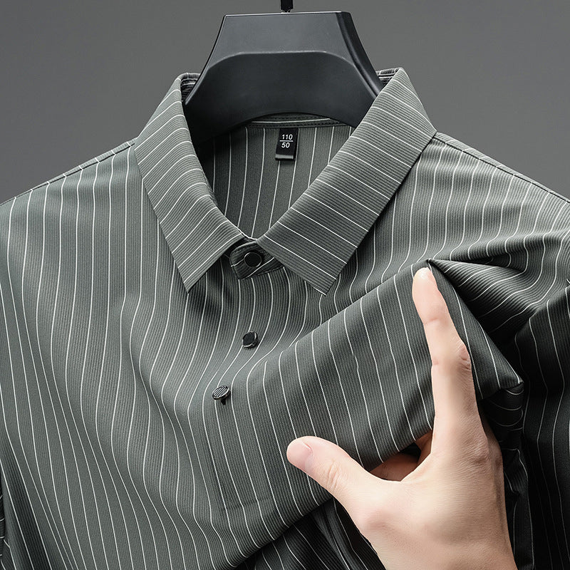 Men's Loose Striped Short Sleeve Top