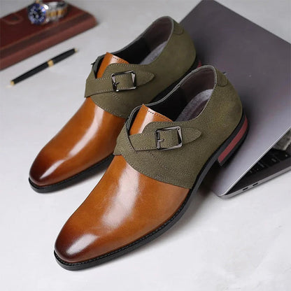 Men's Fashion Color-Block Leather Shoes