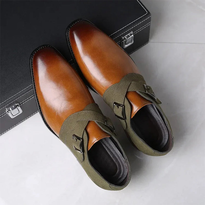Men's Fashion Color-Block Leather Shoes