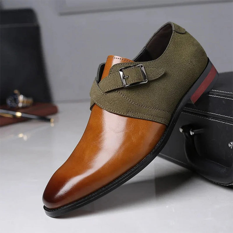Men's Fashion Color-Block Leather Shoes
