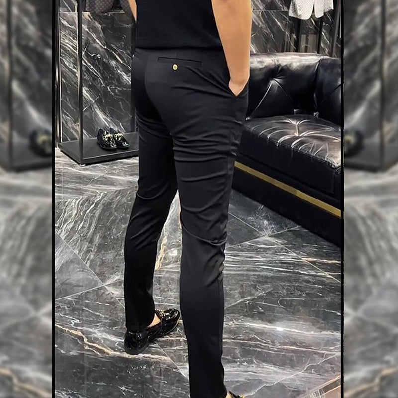 Men's Black Slim Fit Dress Pants