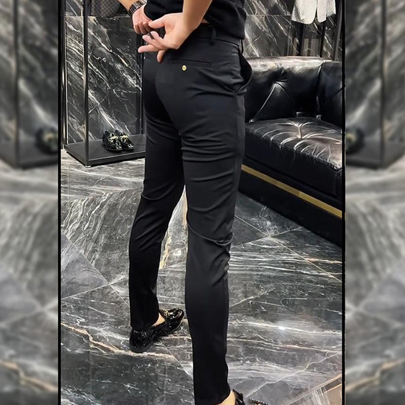 Men's Black Slim Fit Dress Pants