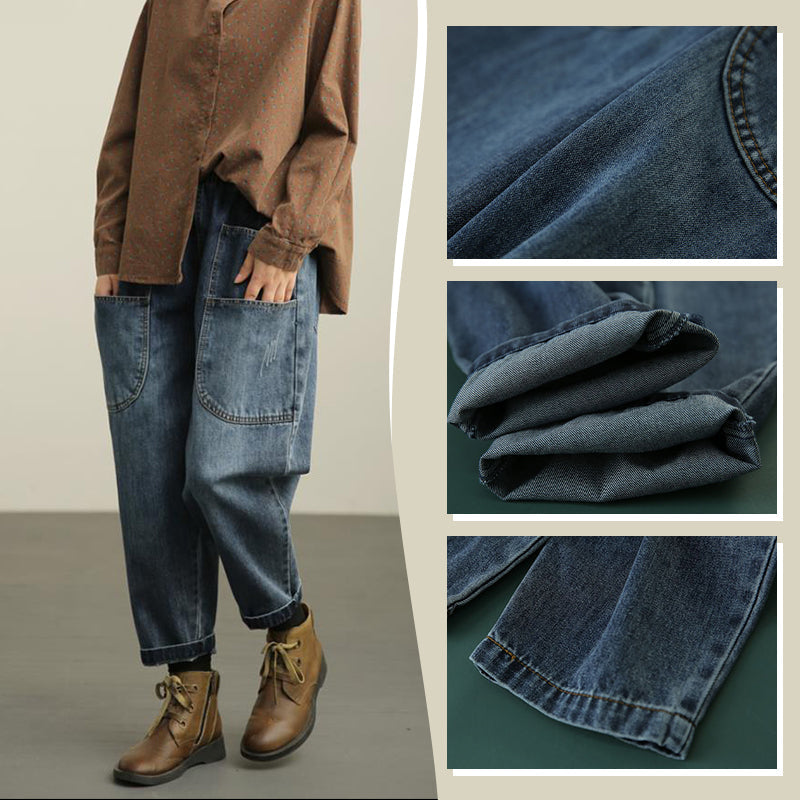 Women’s Retro Denim Sarouel Pants