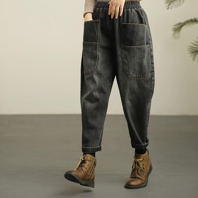 Women’s Retro Denim Sarouel Pants