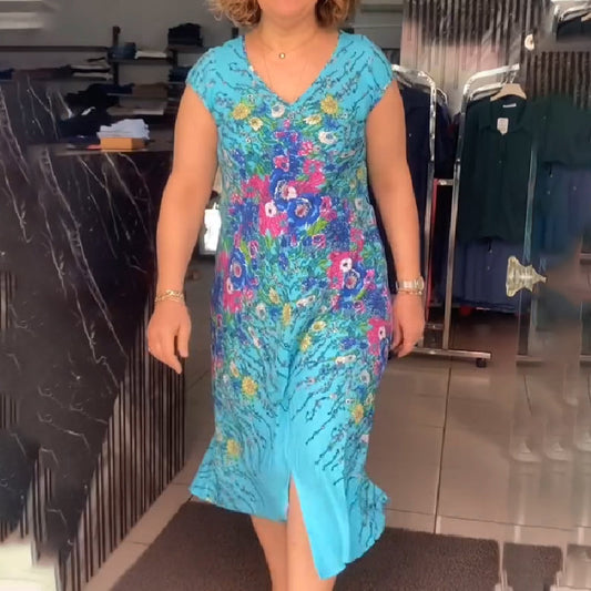 ✨Hot Sale 49% Off🌸Women's Printed Flowy V-neck Dress